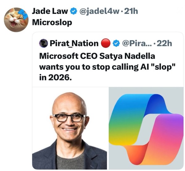 Kada umjetna inteligencija postane teret, Microsoft se u očima korisnika pretvara u MicroSlop _1